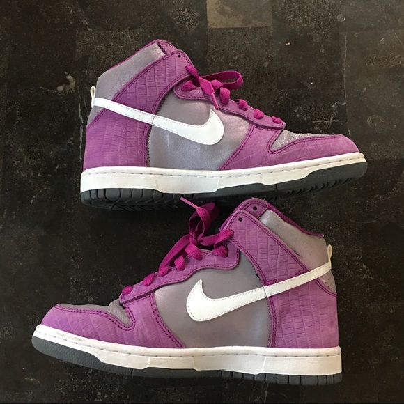purple nike high tops womens